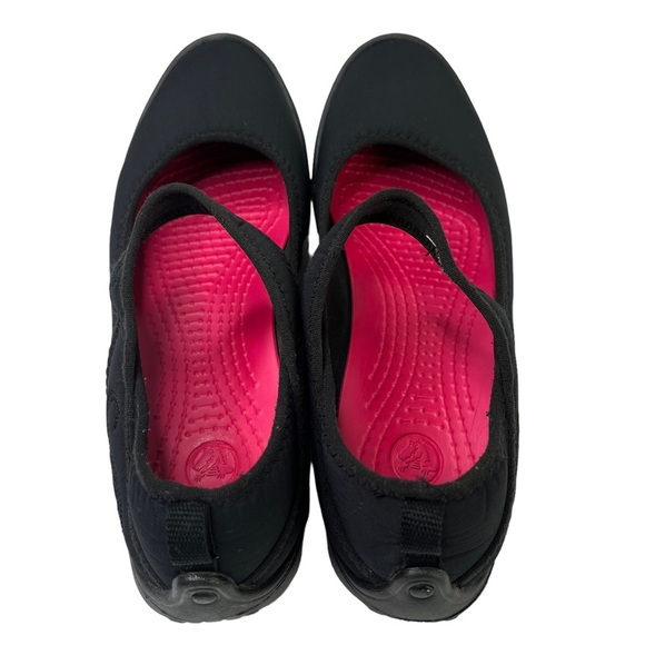 Crocs Duet Busy Day Mary Janes Black Neoprene‎ Flats Size Junior Girls 5 - Picture 6 of 10